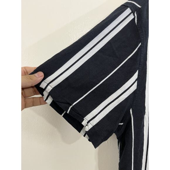 Camp Shirt L Rockabilly Lounge Striped Elvis Resort Retro Rock Casual Mod Dad - Picture 2 of 13